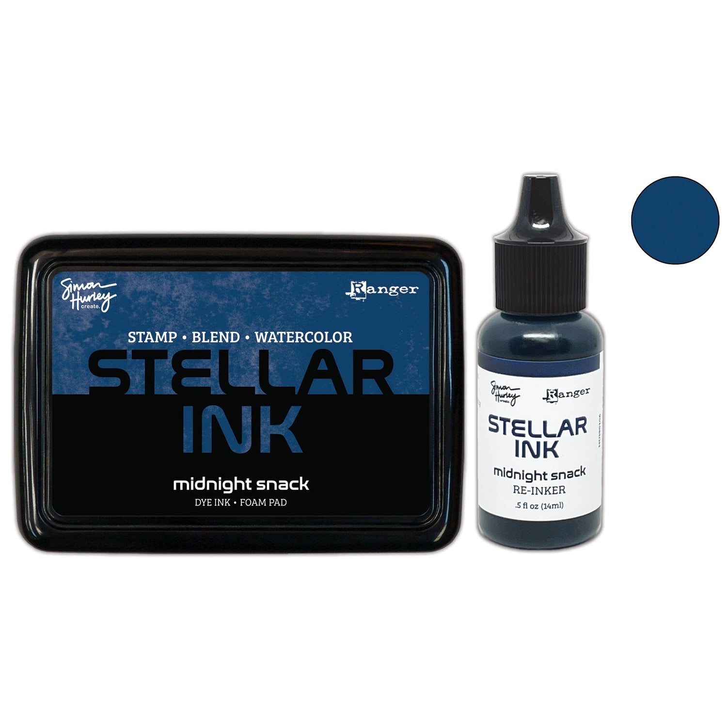 Ranger Simon Hurley Midnight Snack Stellar Ink Pad And Reinker Bundle