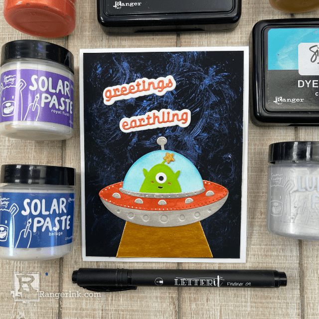 Ranger Simon Hurley Overzealous Dye Ink Pad And Reinker Bundle UFO Friendship Card | color-code:ALT01