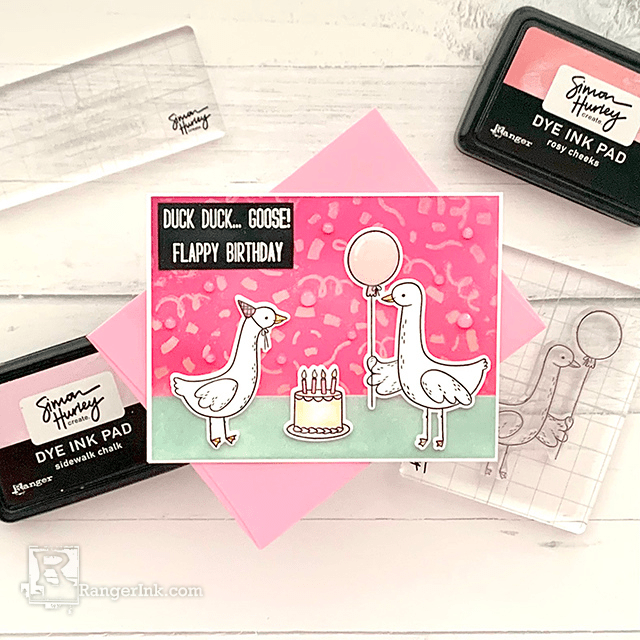 Ranger Simon Hurley Prom Queen Dye Ink Pad hup73284 Silly Goose Birthday Card | color-code:ALT01