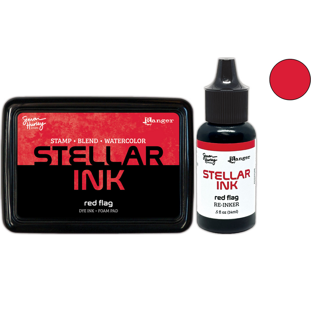 Ranger Simon Hurley Red Flag Stellar Ink Pad And Reinker Bundle