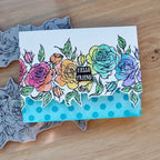 Ranger Simon Hurley Rose Borders Cling Stamps hur87953 Hello Friend Card