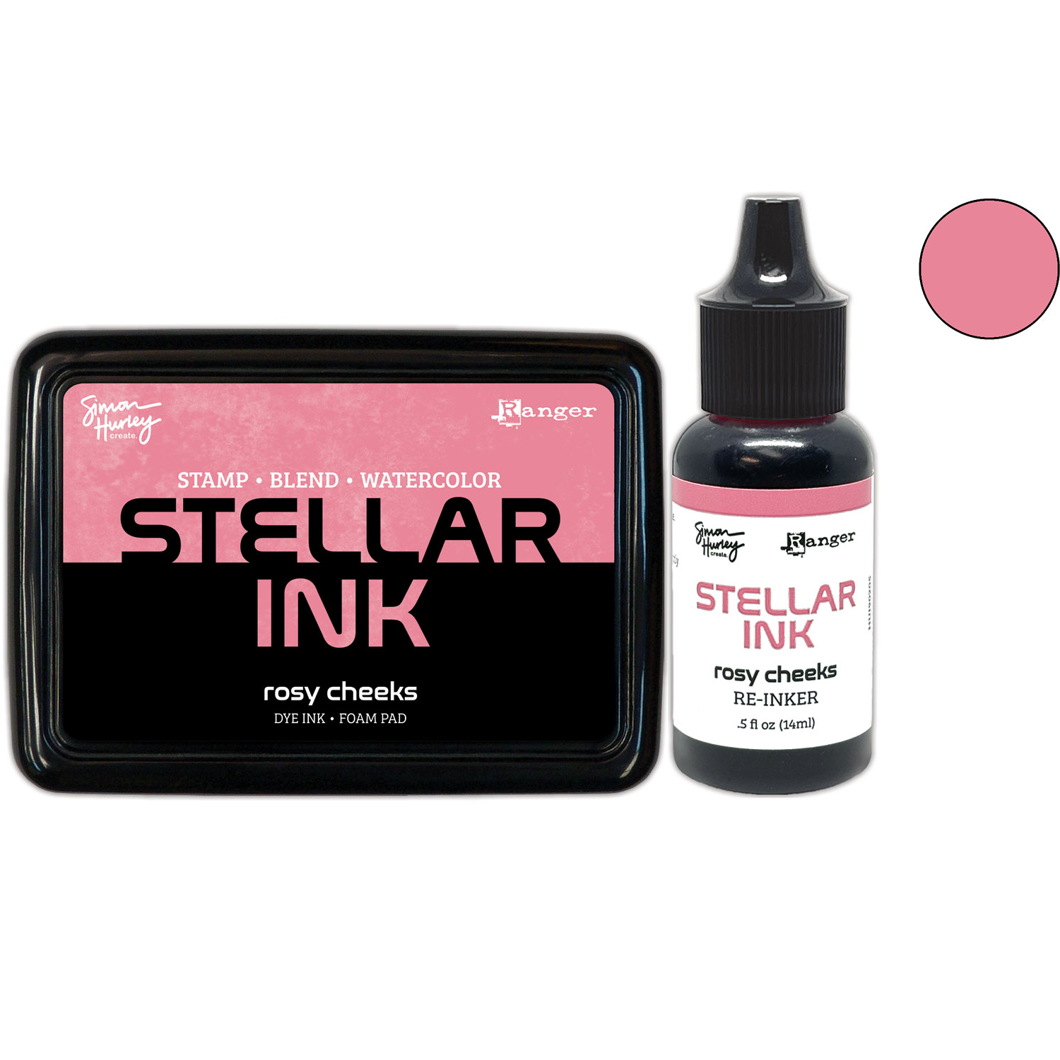 Ranger Simon Hurley Rosy Cheeks Stellar Ink Pad And Reinker Bundle