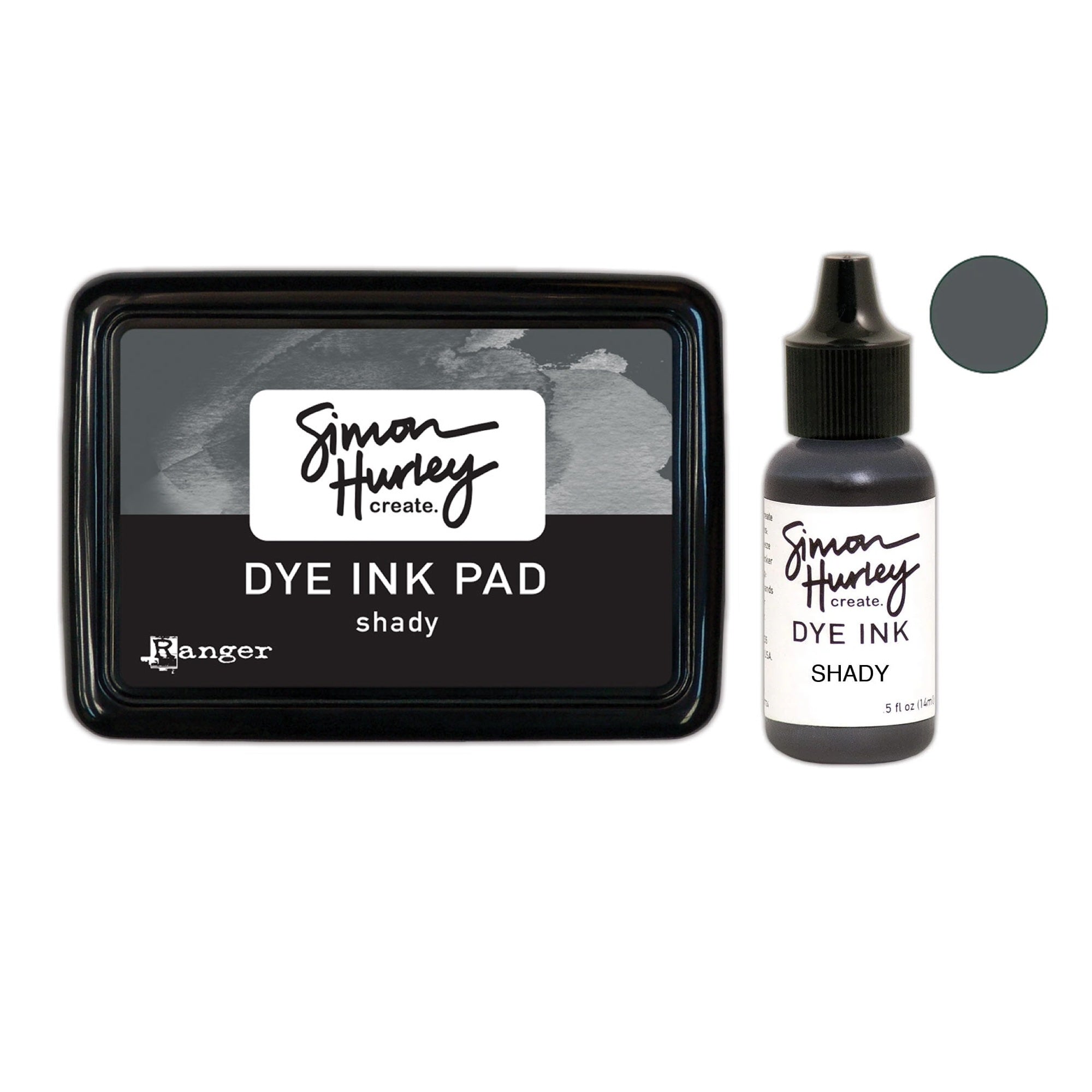 Ranger Simon Hurley Shady Dye Ink Pad And Reinker Bundle