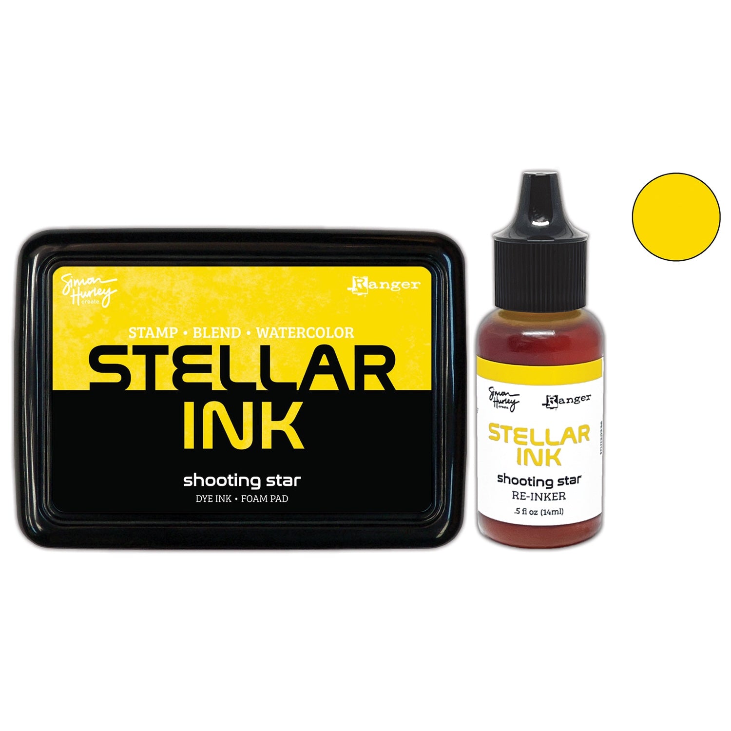 Ranger Simon Hurley Shooting Star Stellar Ink Pad And Reinker Bundle