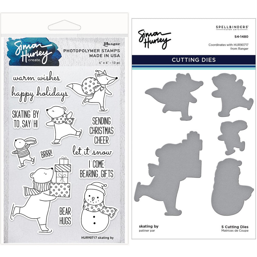 Ranger Simon Hurley Skating By Clear Stamps And Dies Bundle – Simon ...