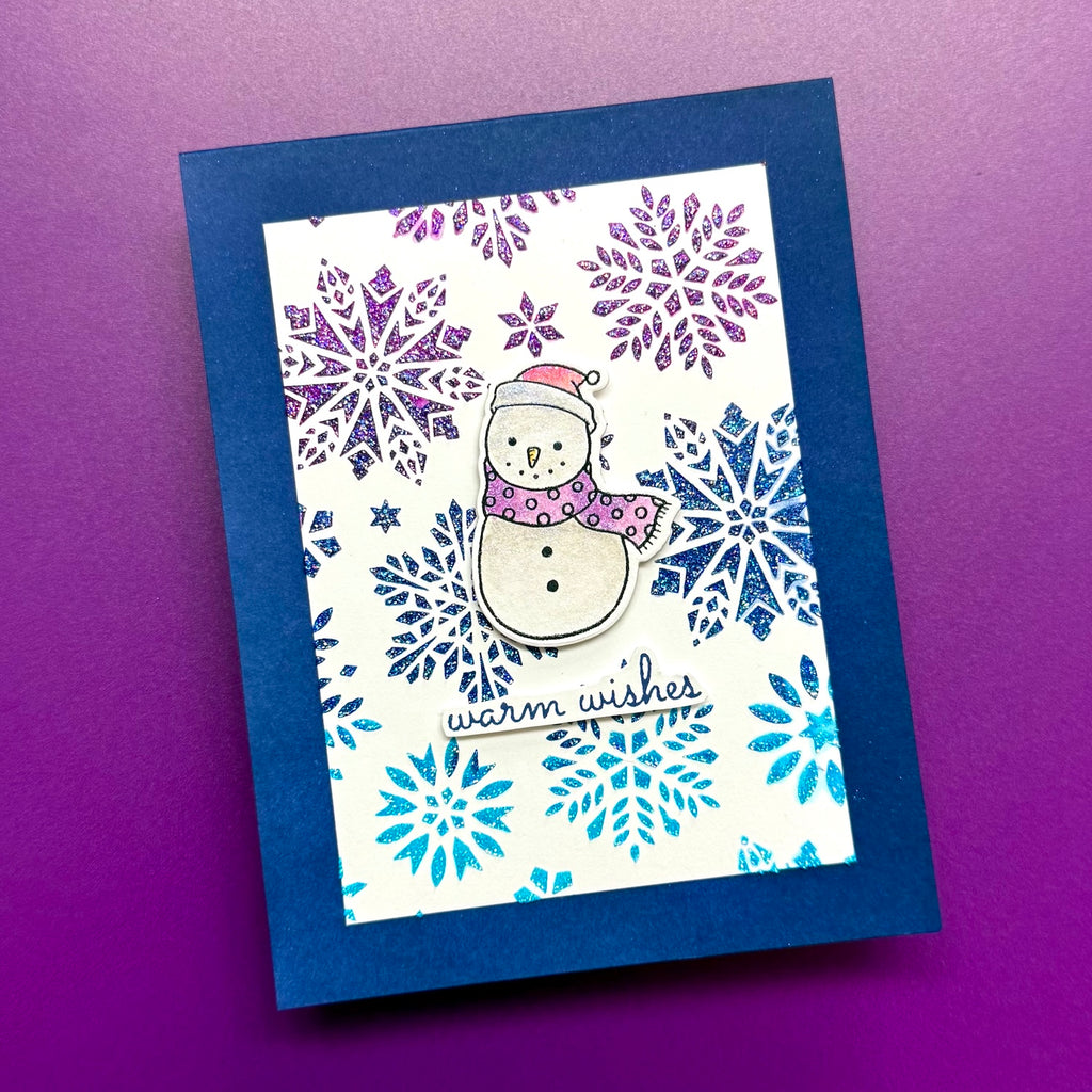 Ranger Simon Hurley Skating By Clear Stamps hur90717 Warm Wishes Card
