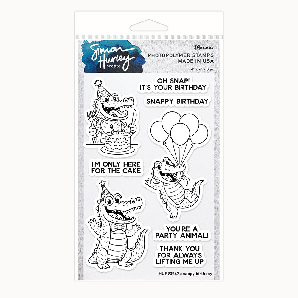 Ranger Simon Hurley Snappy Birthday Clear Stamps And Dies Bundle Packaging Image