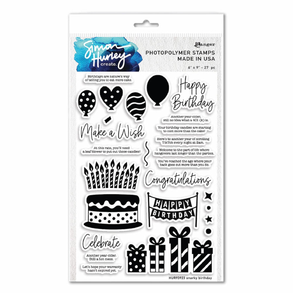 Ranger Simon Hurley Snarky Birthday Clear Stamps hur93923