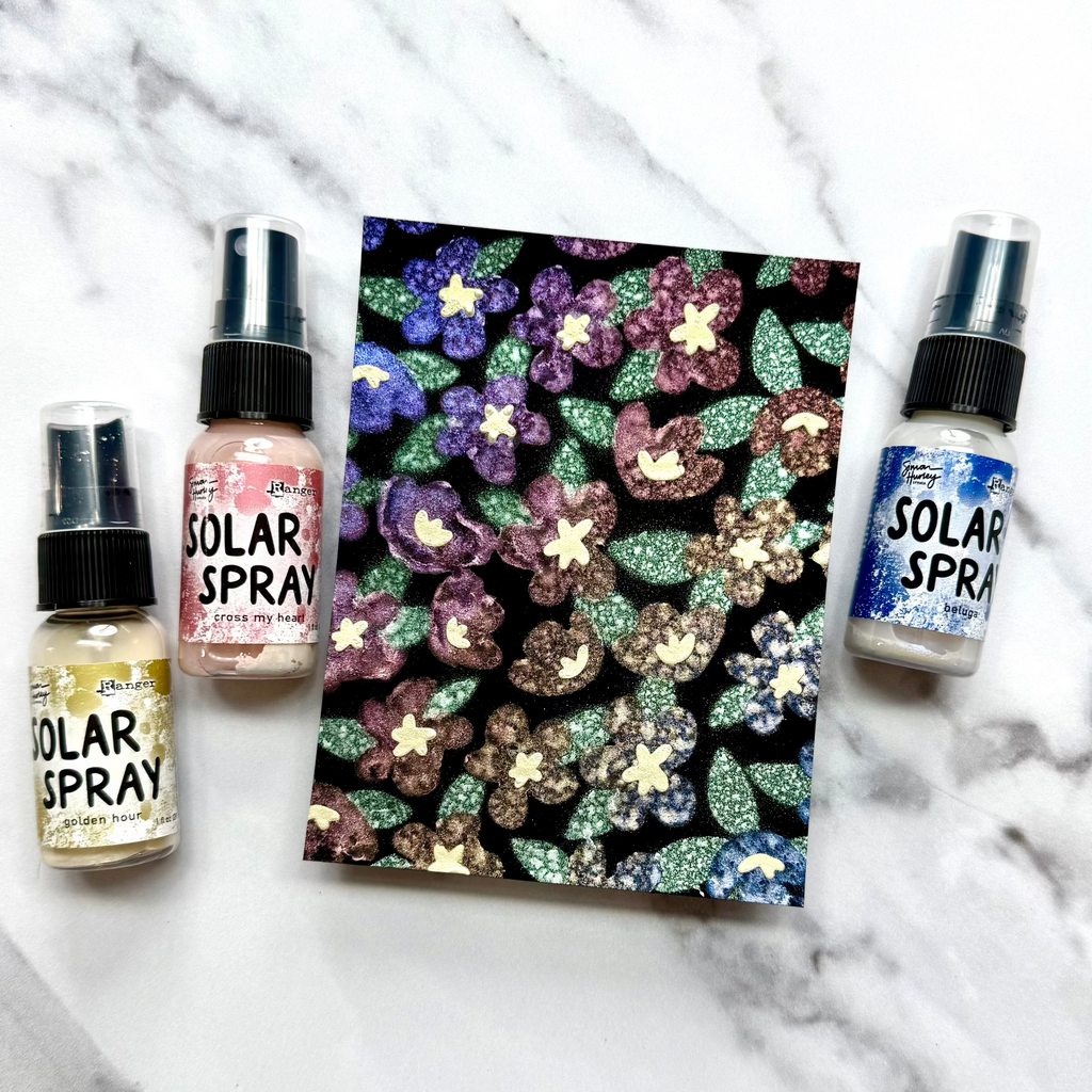 Ranger Simon Hurley Solar Spray Bundle Abstract Floral Card