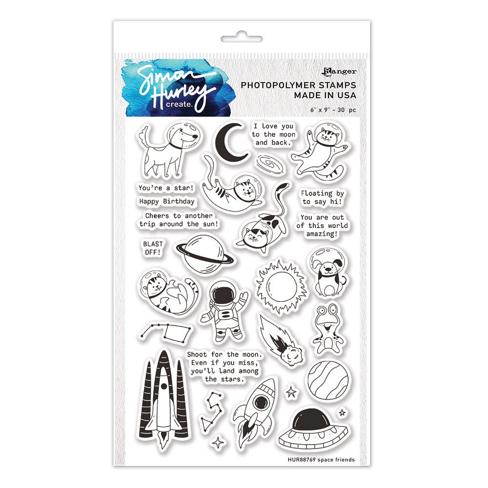 Ranger Simon Hurley Space Friends Clear Stamps hur88769