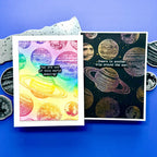 Ranger Simon Hurley Space Friends Clear Stamps hur88769 Galaxy Cards