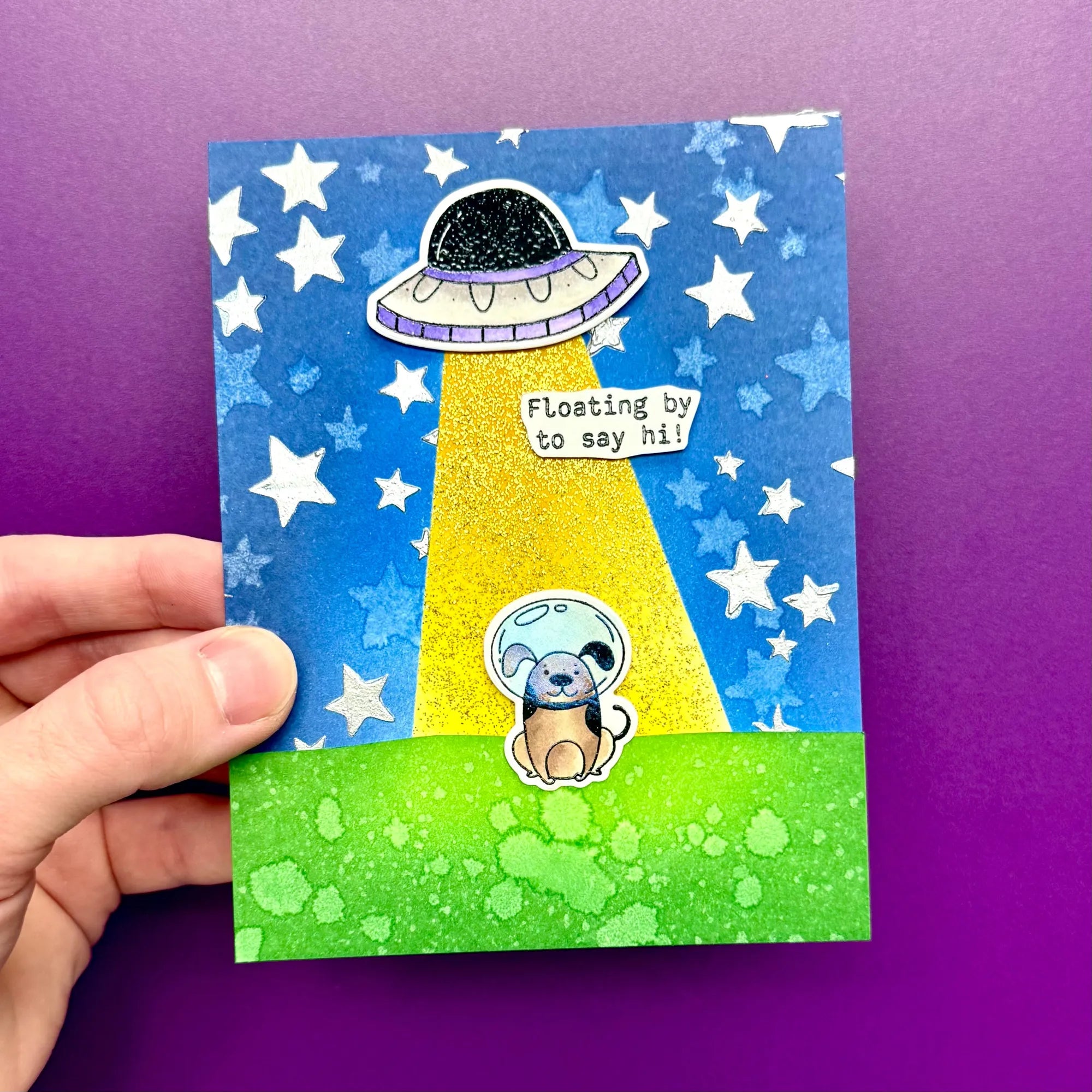 Ranger Simon Hurley Space Friends Stamps And Dies Bundle Aliens Card