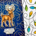 Ranger Simon Hurley Tangled Lights Cling Stamp And Stencils Bundle Oh deer Christmas is here card