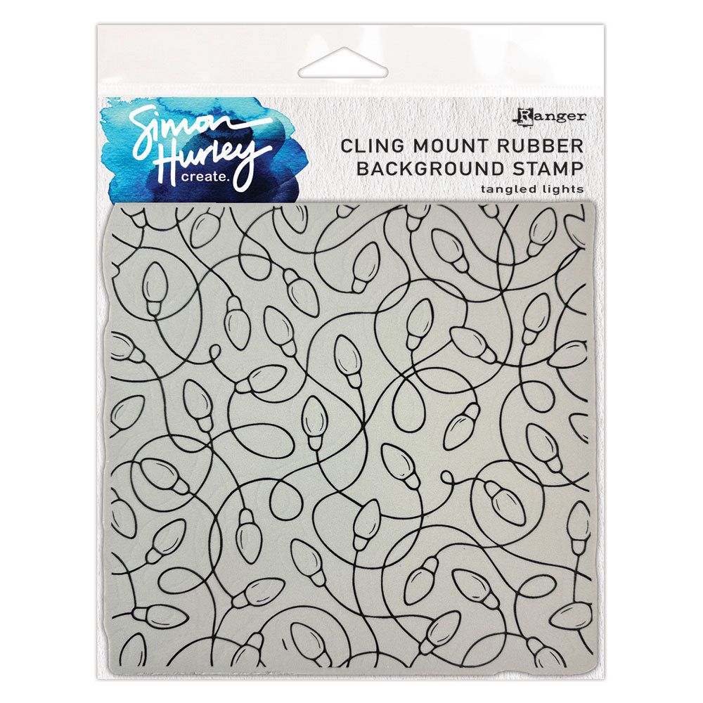 Ranger Simon Hurley Tangled Lights Cling Stamp hur93916