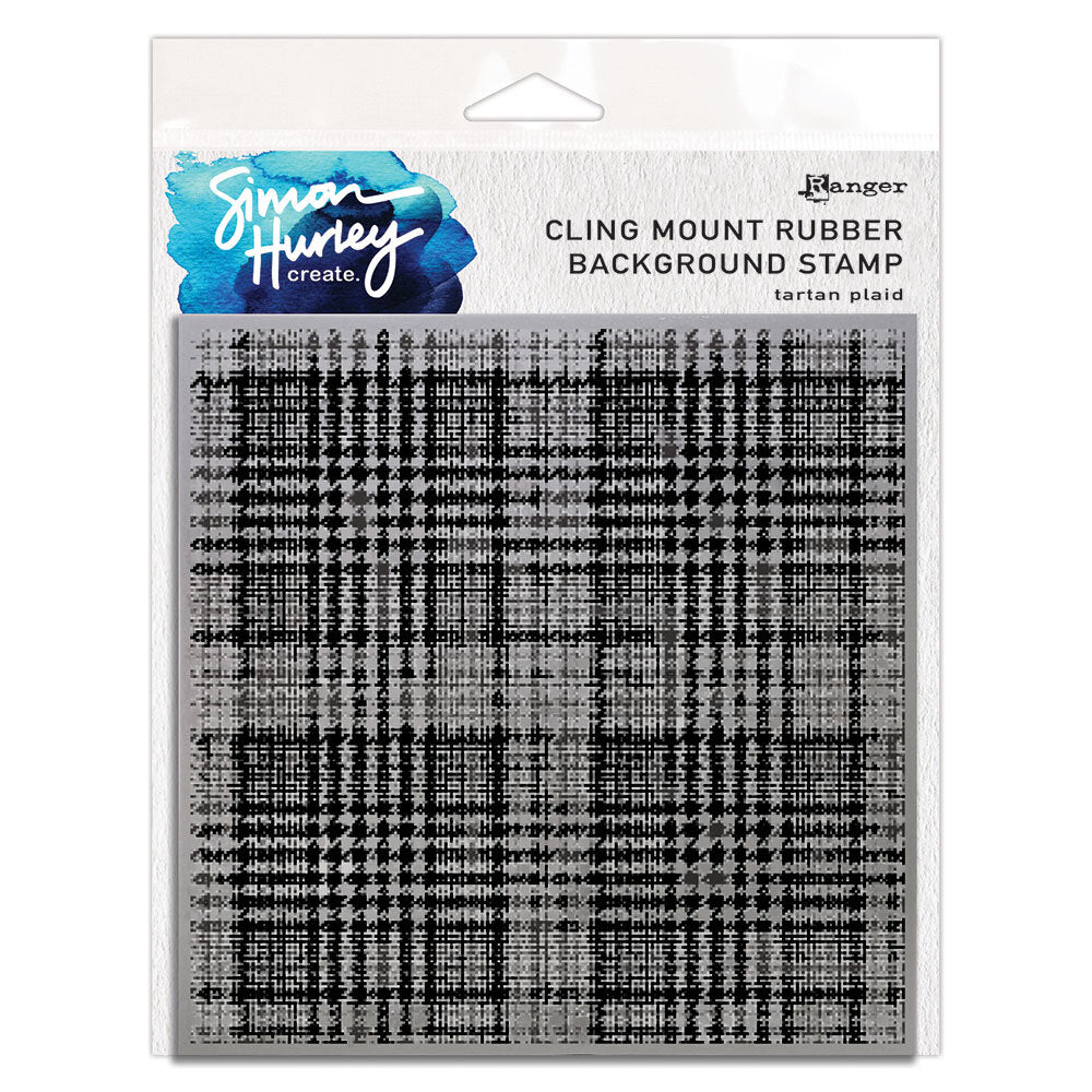 Ranger Simon Hurley Tartan Plaid Cling Stamp hur92773