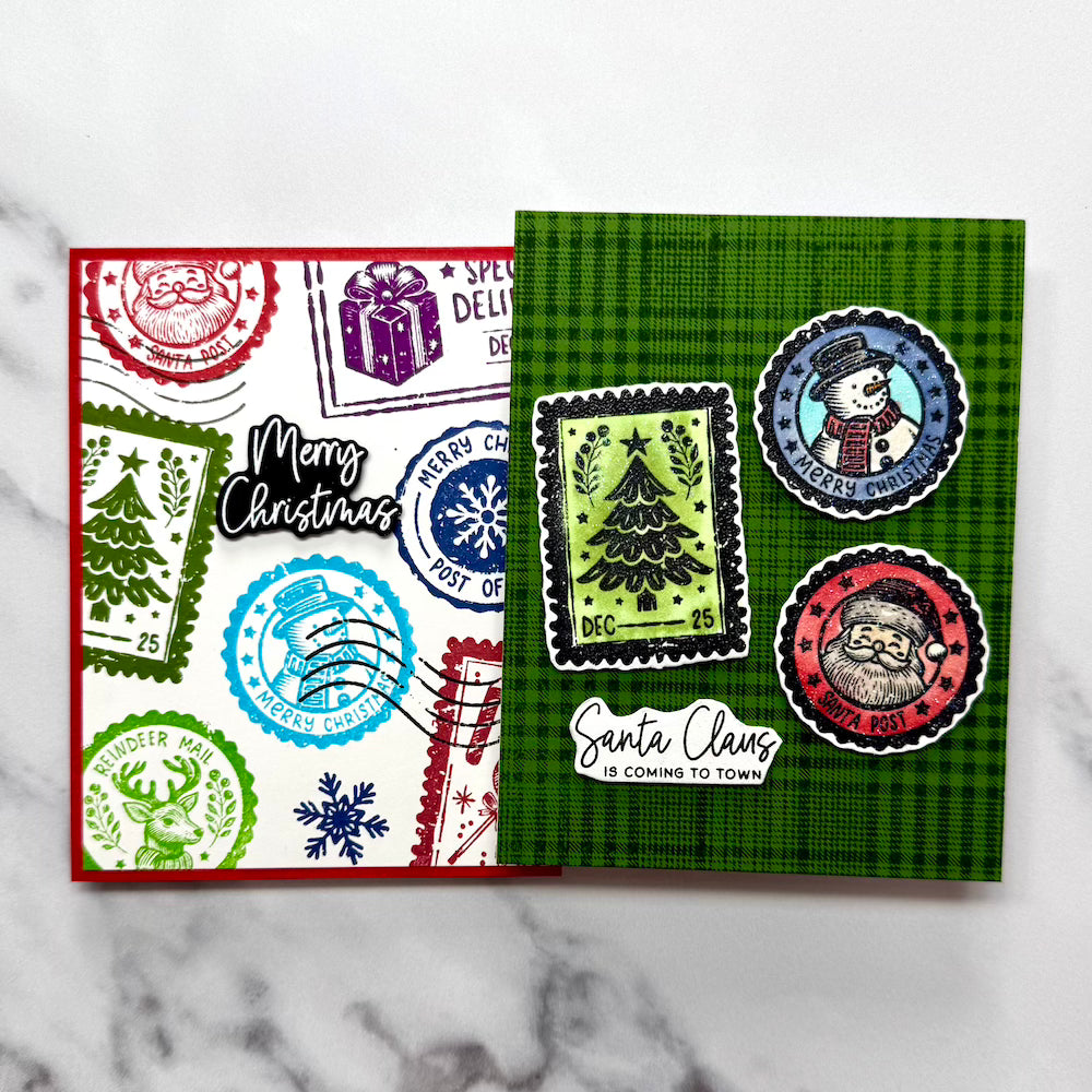 Ranger Simon Hurley Tartan Plaid Cling Stamp hur92773 Santa Claus is Coming To Town Cards
