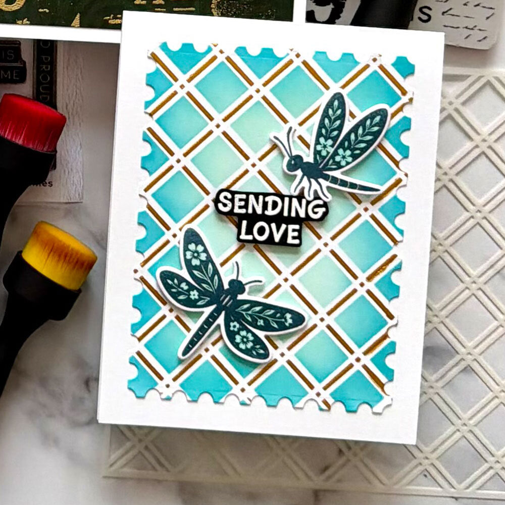 Ranger Simon Hurley Trellis Stencils hus87908 Sending Love Card