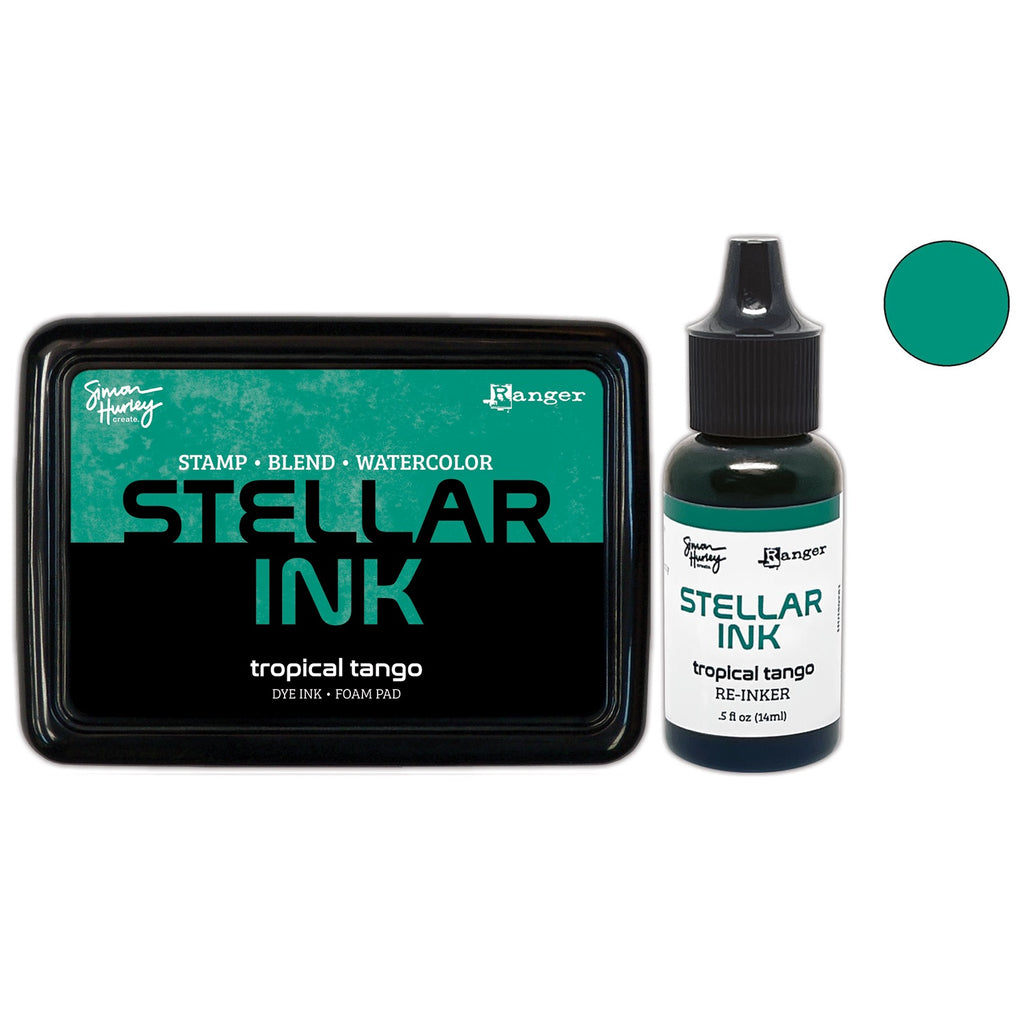 Ranger Simon Hurley Tropical Tango Stellar Ink Pad And Reinker Bundle