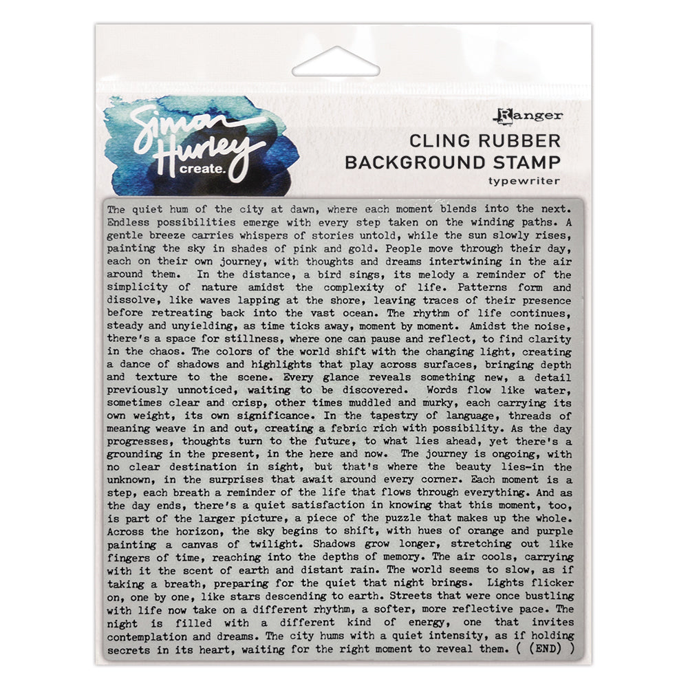 Ranger Simon Hurley Typewriter Cling Stamp hur88844