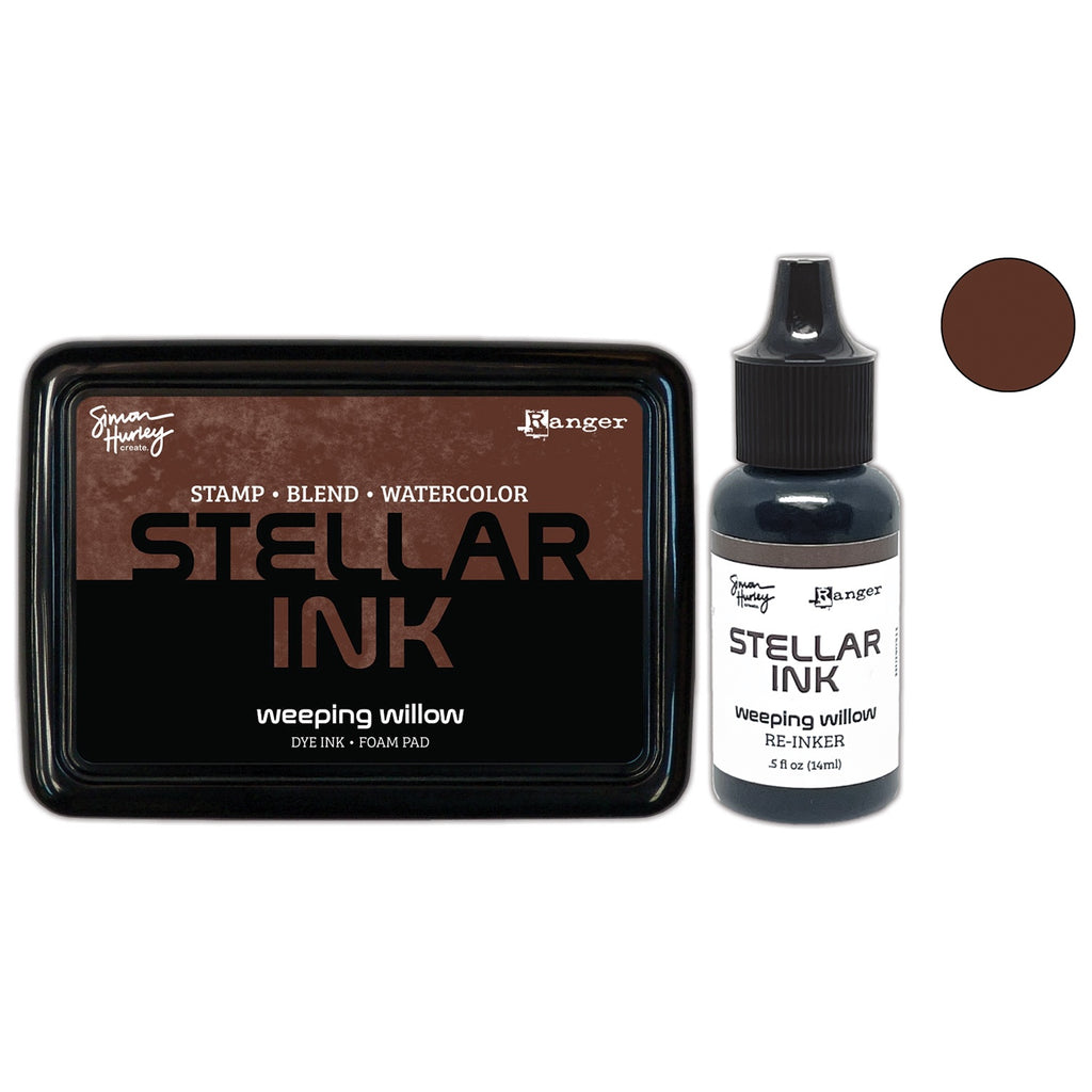 Ranger Simon Hurley Weeping Willow Stellar Ink Pad And Reinker Bundle