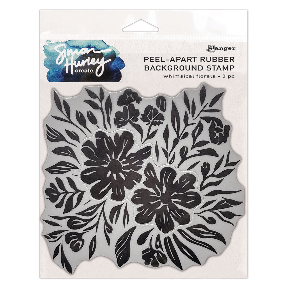 Ranger Simon Hurley Whimsical Florals Cling Stamps hur88837