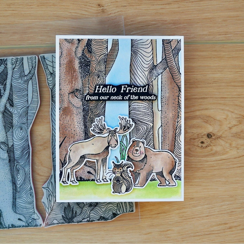 Ranger Simon Hurley Woodland Wildlife Clear Stamps And Dies Bundle Animals and trees