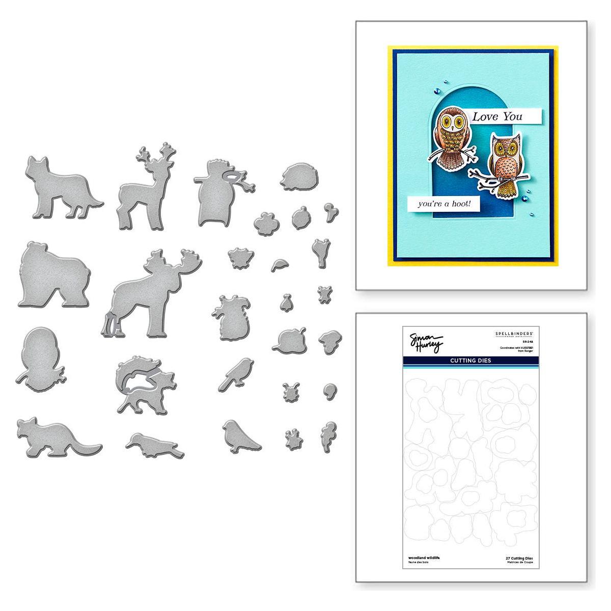 Ranger Simon Hurley Woodland Wildlife Clear Stamps And Dies Bundle Wafer Thin Combo