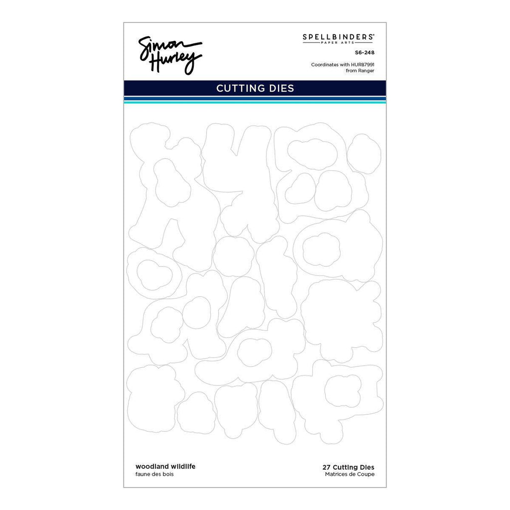 Ranger Simon Hurley Woodland Wildlife Clear Stamps And Dies Bundle Wafer Thin Outlines in Packaging