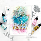 Tim Holtz Alcohol Ink Juniper Ranger tal86086 Floral Hello Card | color-code:ALT04