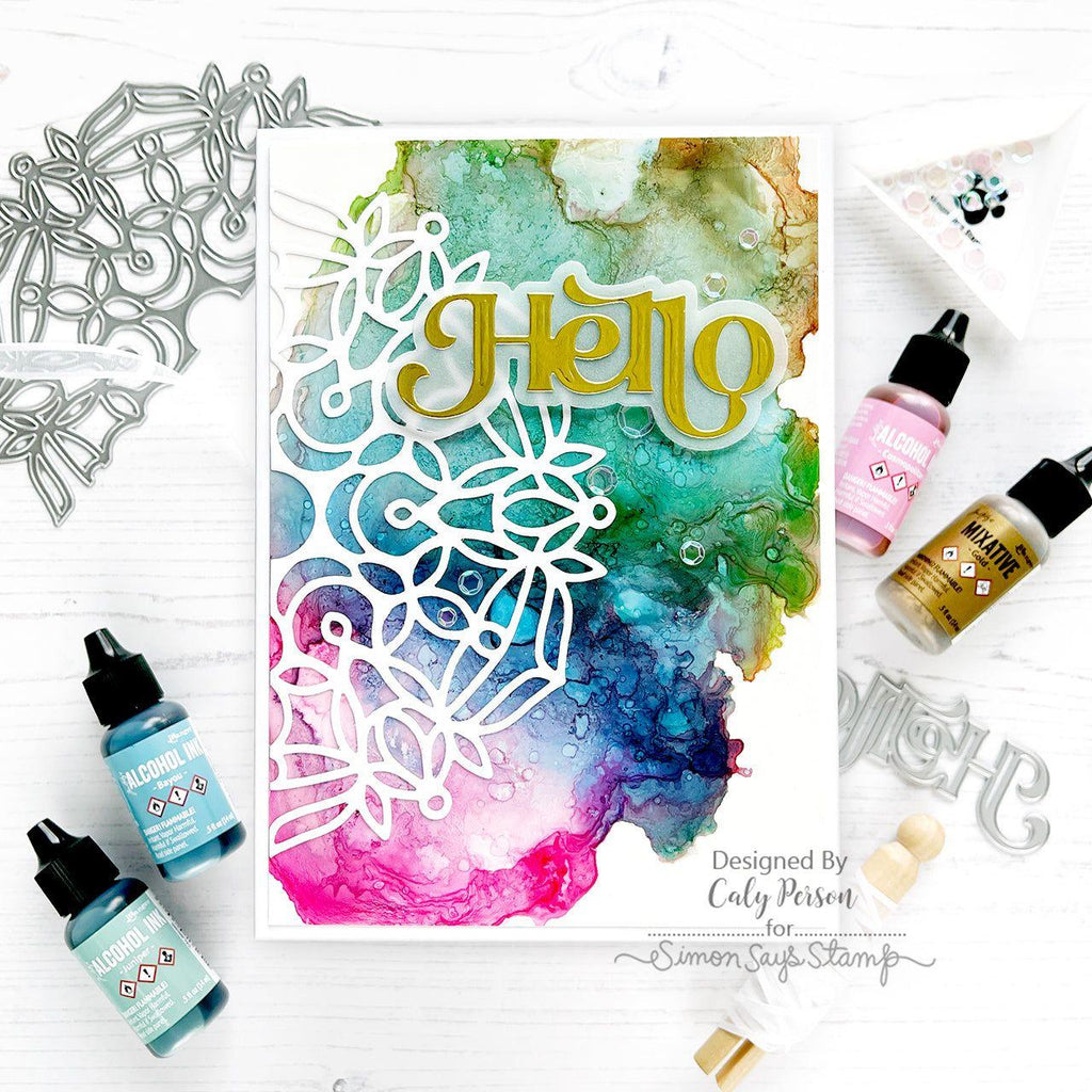 Tim Holtz Alcohol Ink Bayou Ranger tal86024 Radiant Hello Card | color-code:ALT05