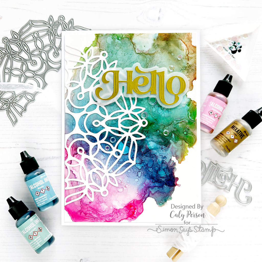 Tim Holtz Alcohol Ink Juniper Ranger tal86086 Lively Hello Card | color-code:ALT05