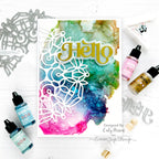 Tim Holtz Alcohol Ink Juniper Ranger tal86086 Lively Hello Card | color-code:ALT05