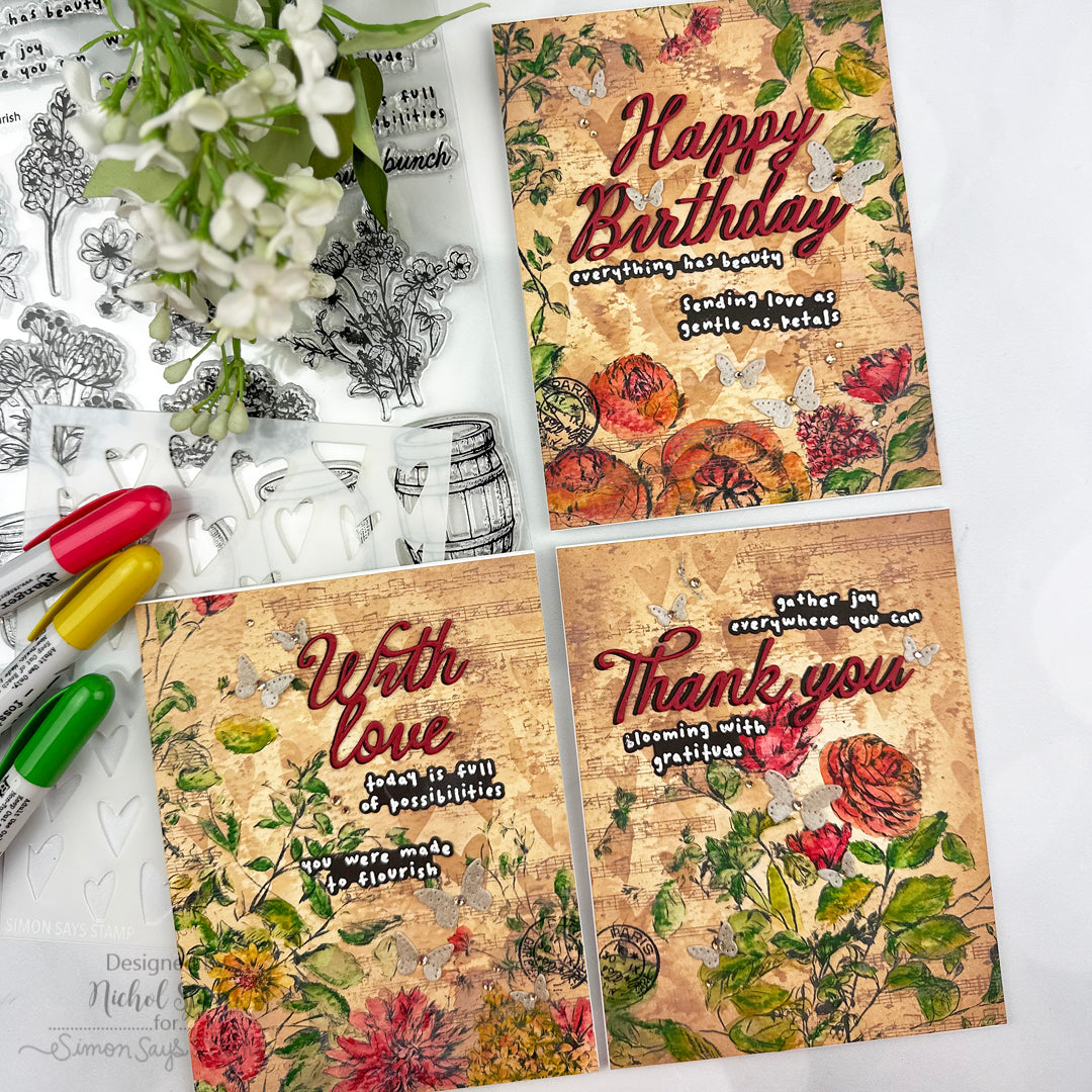 Ranger Tim Holtz Distress Crayon Festive Berries TDB49586 Vintage Background Cards | color-code:ALT03