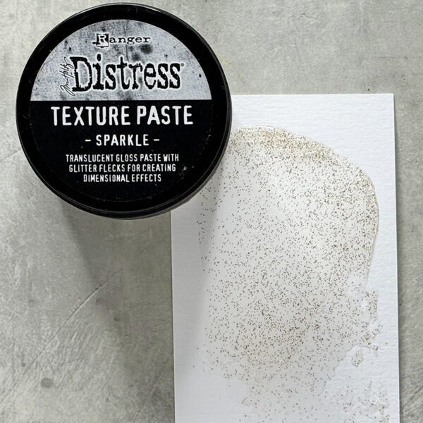 Ranger Tim Holtz Distress Texture Paste Sparkle And Black Opaque Bundle Texture Swatches | color-code:ALT09