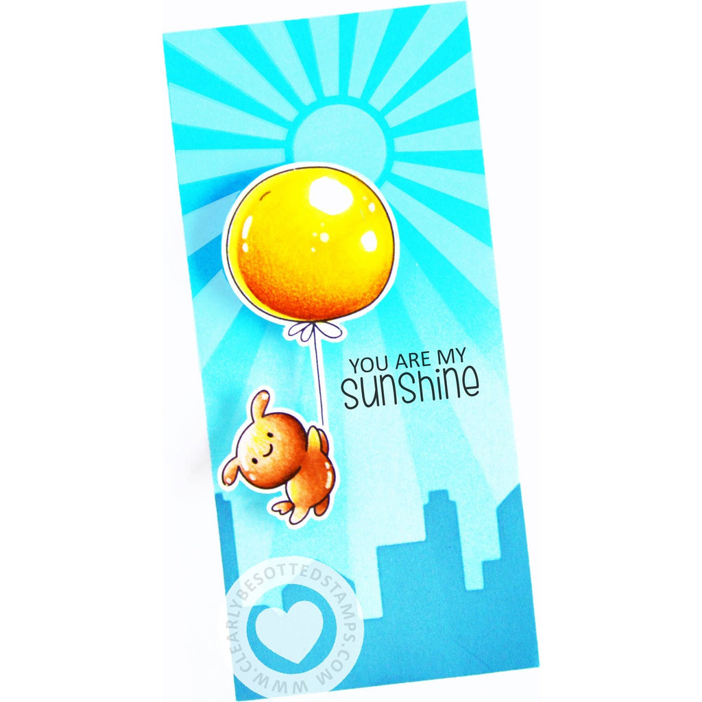 Clearly Besotted Ray of Sunshine Stencil balloon