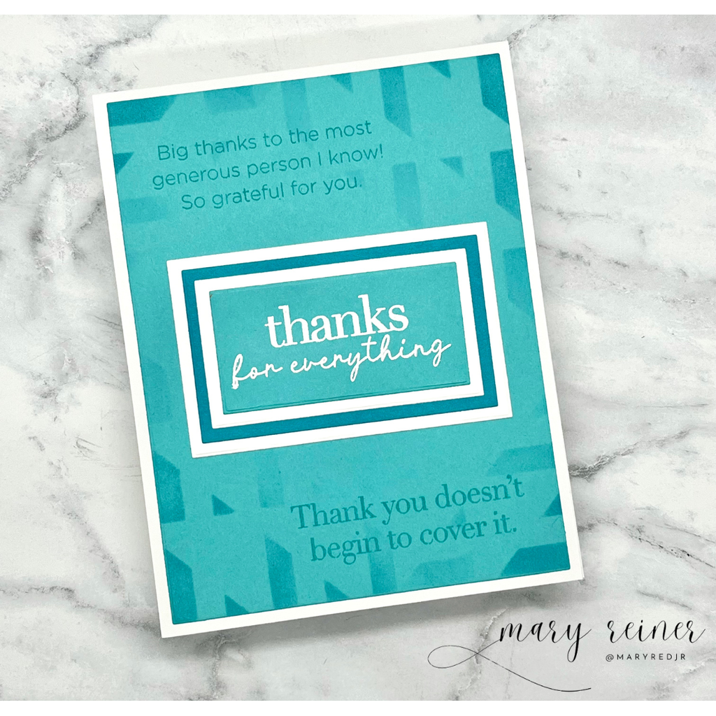 Simon Says Stamp Stencil Receding Squares 1083mt You Are My Favorite Thanks for Everything Card
