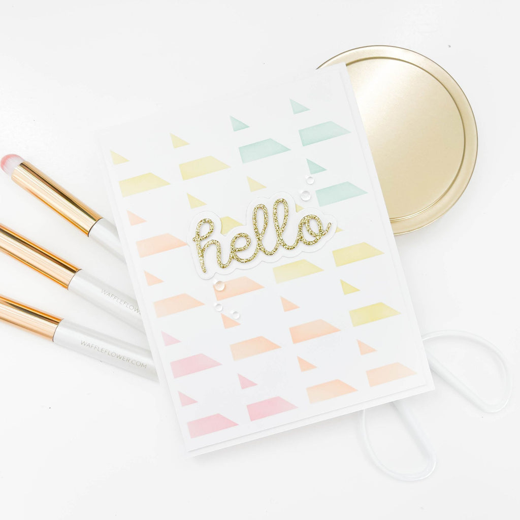 Simon Says Stamp Stencil Receding Squares 1083mt You Are My Favorite Hello Card