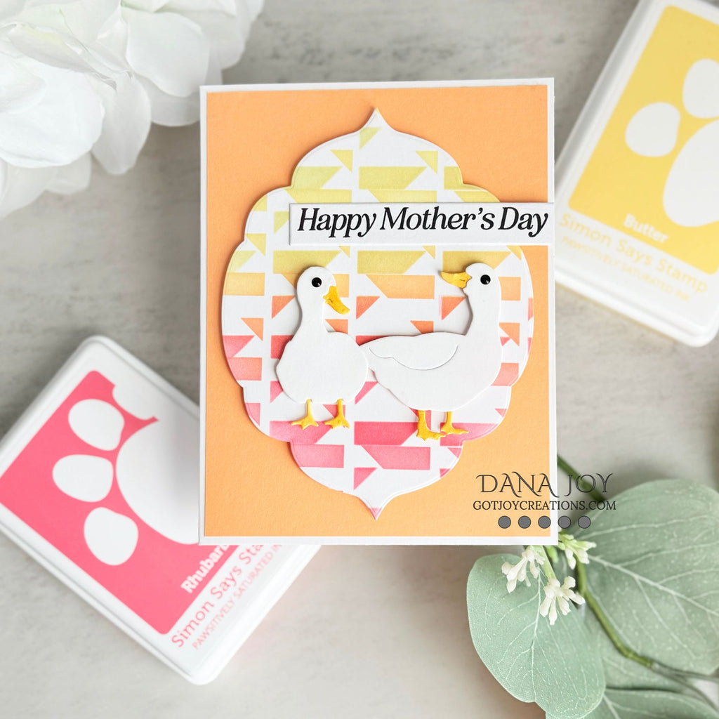 Simon Says Stamp Stencil Receding Squares 1083mt You Are My Favorite Mother's Day Card