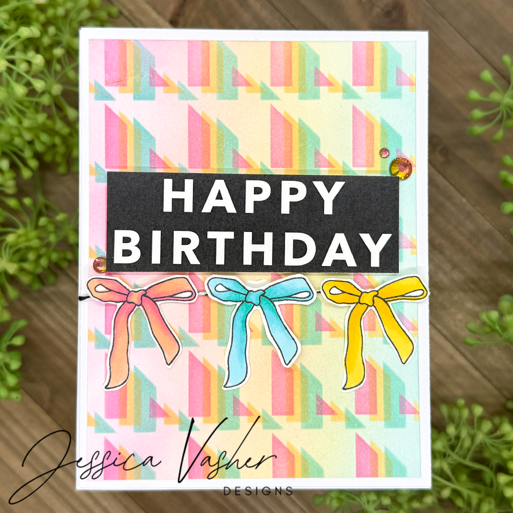 Simon Says Stamp Stencil Receding Squares 1083mt You Are My Favorite Birthday Card