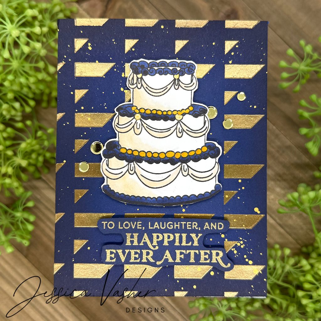 Simon Says Stamp Stencil Receding Squares 1083mt You Are My Favorite Wedding Card