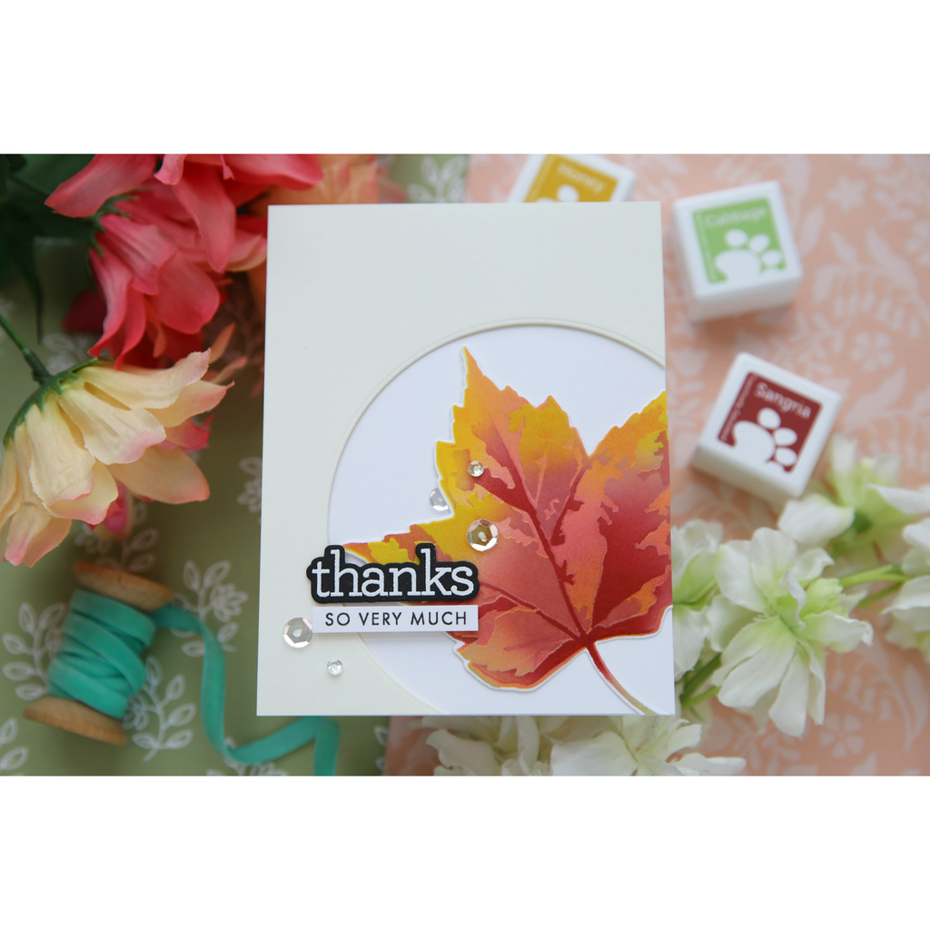 Simon Says Stamp Red Maple Wafer Dies 1440mdc Thanks Card | color-code:ALT13