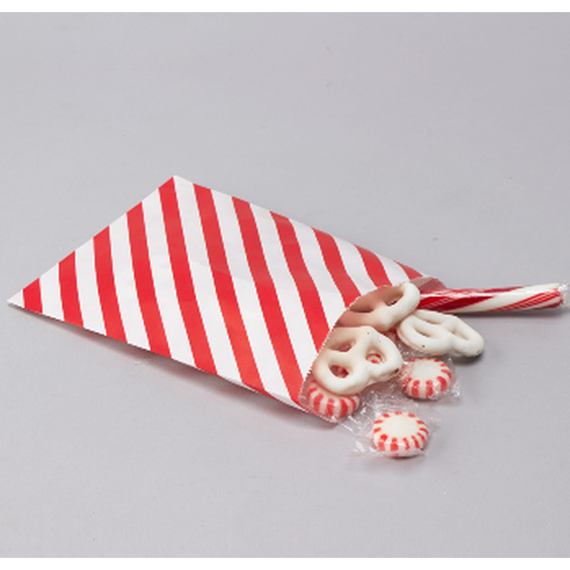Red Stripes Paper Treat Bags 350093srd
