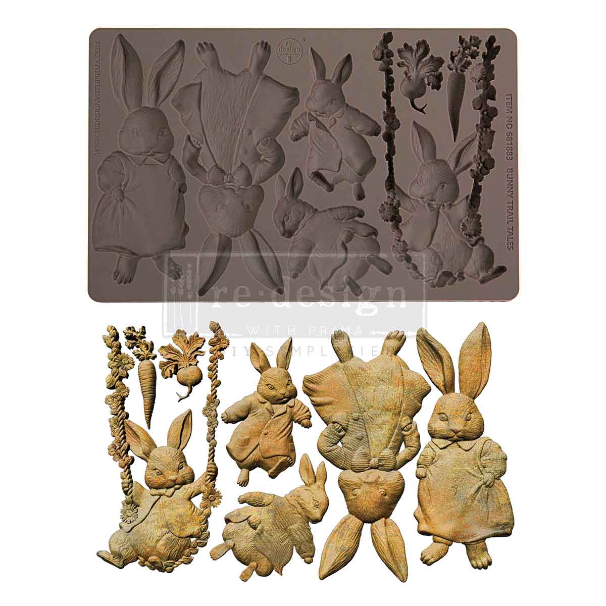Redesign With Prima Marketing Bunny Trail Tales Decor Mould 681883