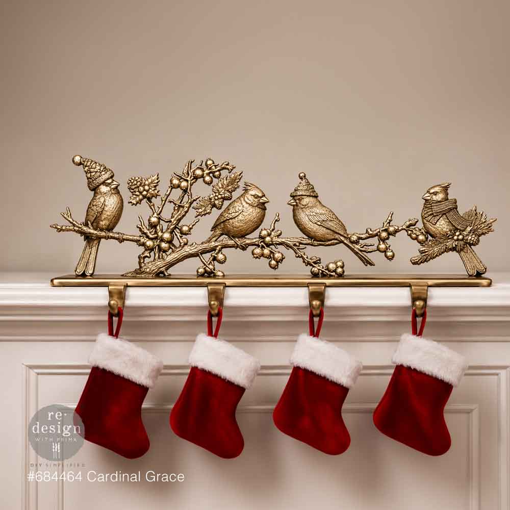 Redesign With Prima Marketing Cardinal Grace Decor Mould 684464 Christmas Stocking Holder
