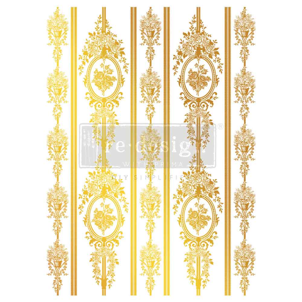 Redesign With Prima Marketing Chateau Filigree Gold Foil Decor Transfers 682965