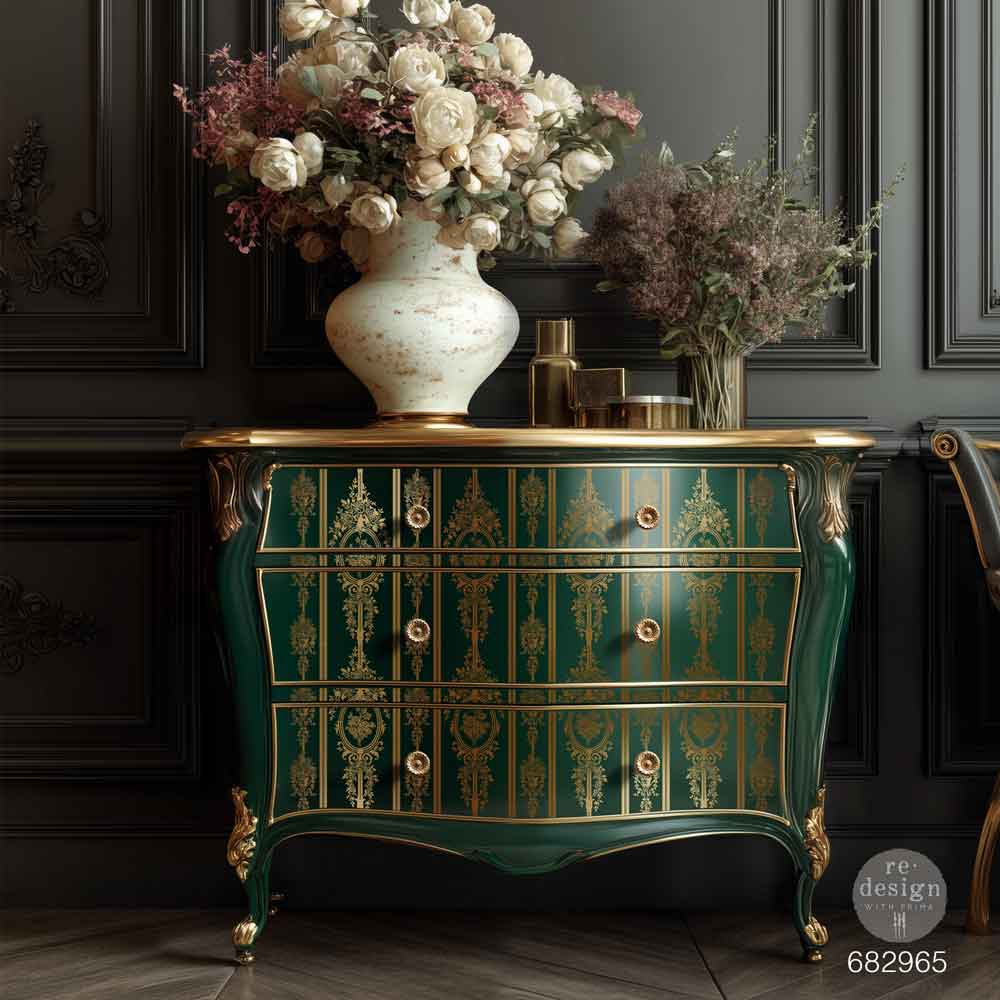 Redesign With Prima Marketing Chateau Filigree Gold Foil Decor Transfers 682965 Furniture Decoration Project