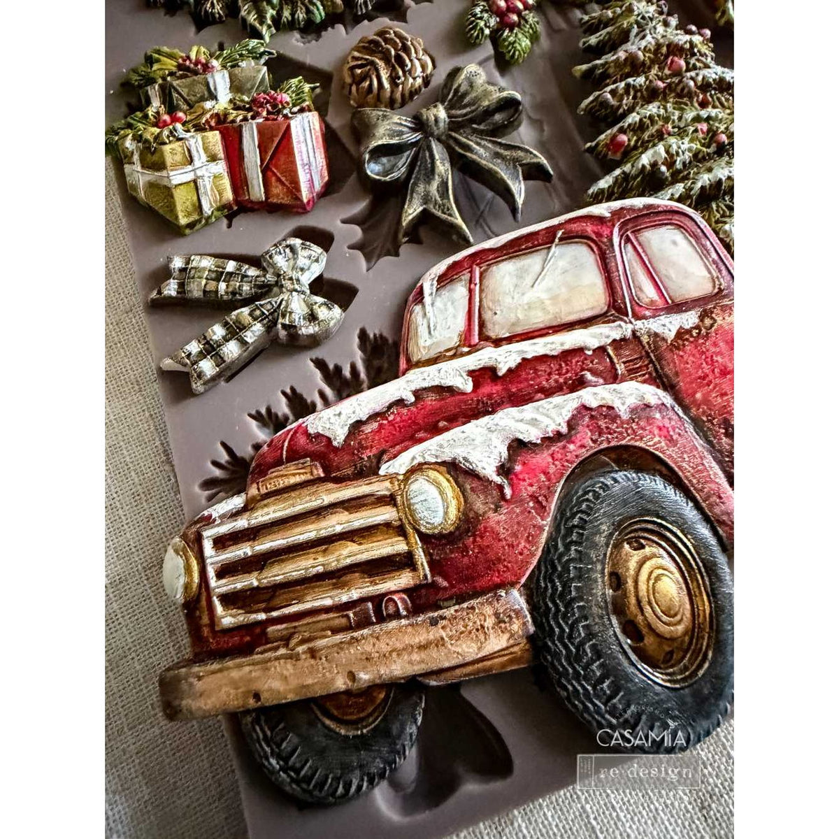 Redesign With Prima Marketing Country Christmas Decor Mould 684471 Holiday Vintage Truck Snow Covered