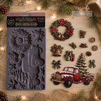 Redesign With Prima Marketing Country Christmas Decor Mould 684471 Holiday Wreaths and Bows