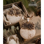 Redesign With Prima Marketing Evergreen Antler Emblem Decor Mould 684488 Frosted Christmas Ornaments
