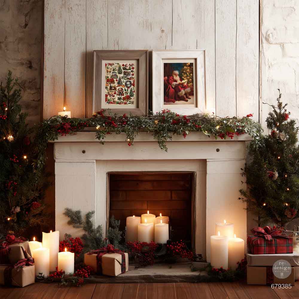 Redesign With Prima Marketing Everlasting Light A4 Decoupage Fiber Pack 679385 Christmas Wall Art